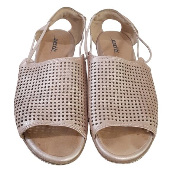 Earth Shelly Sandals Slingback Rose Gold Pink Metallic Slip On Women 6 Gladiator - Picture 4 of 10